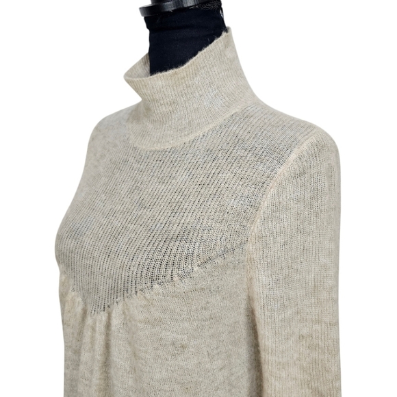 Anthropologie Feather Bone Merino Wool Alpaca Blend Pointelle Sweater Sz Small - Picture 11 of 15